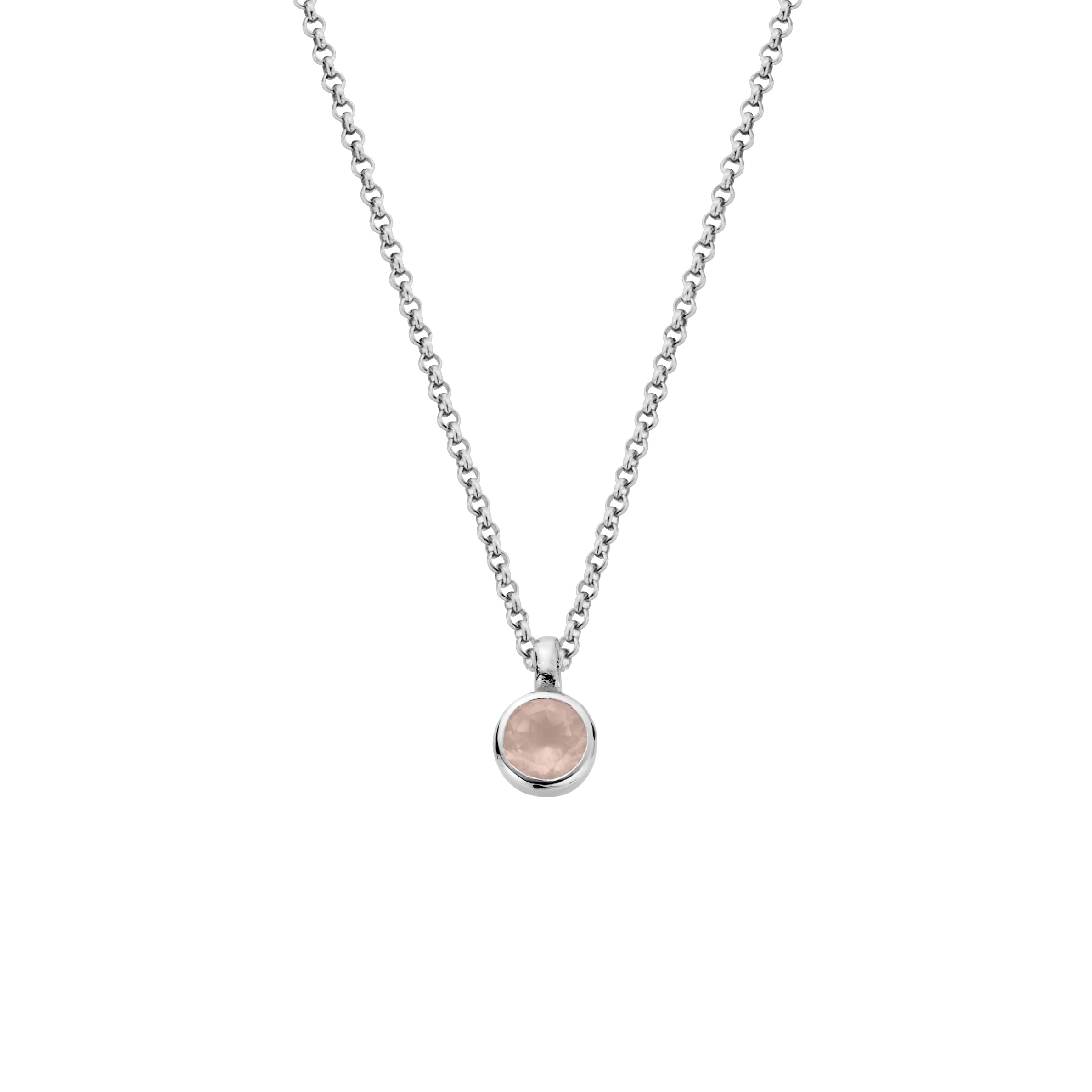 Silver Rose Quartz Baby Treasure Necklace