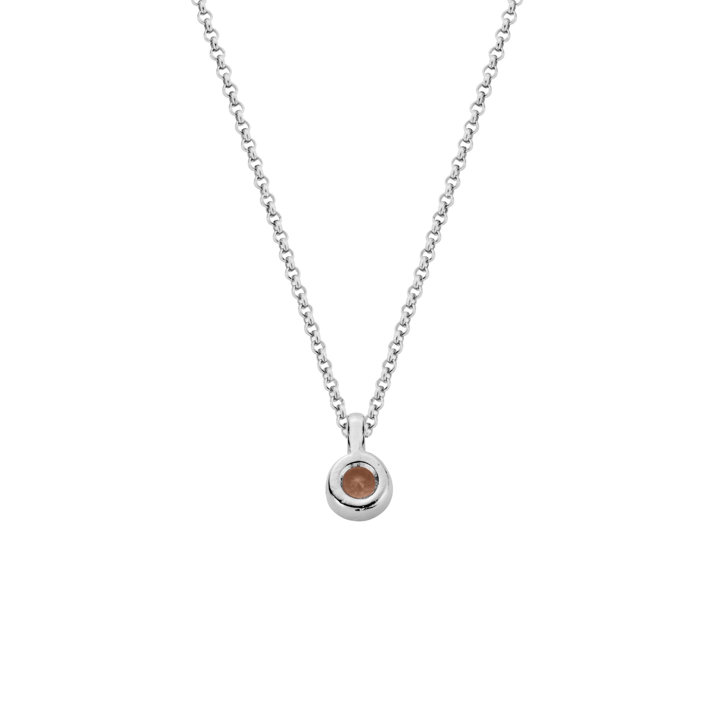 Silver Rose Quartz Baby Treasure Necklace