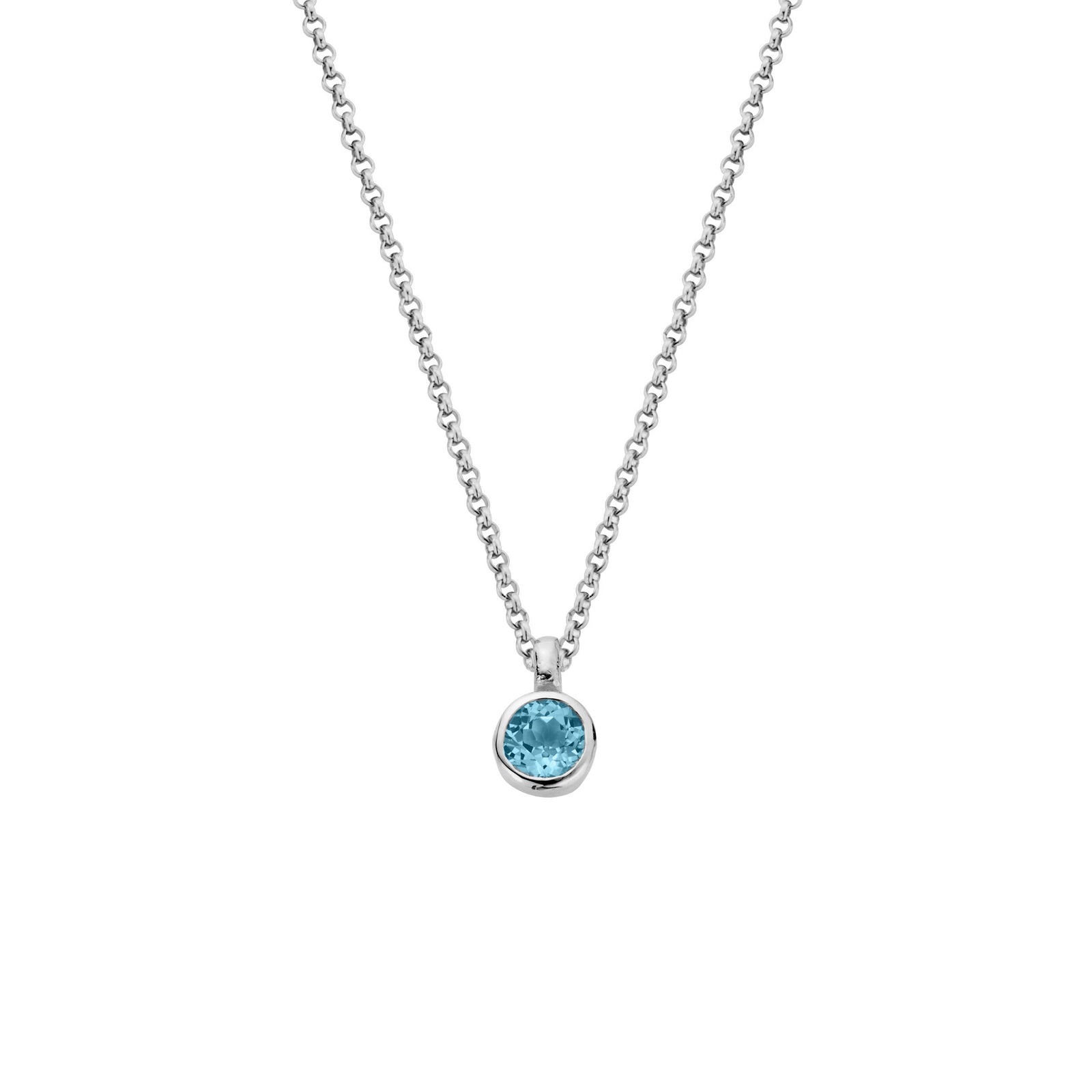 Silver Blue Topaz Baby Treasure Necklace