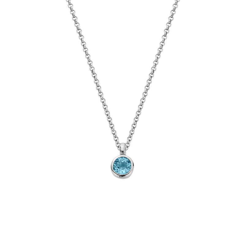 Silver Blue Topaz Baby Treasure Necklace