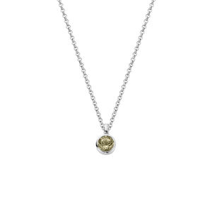 Silver Green Quartz Baby Treasure Necklace