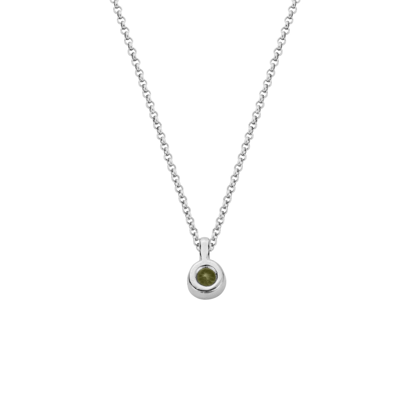 Silver Green Quartz Baby Treasure Necklace