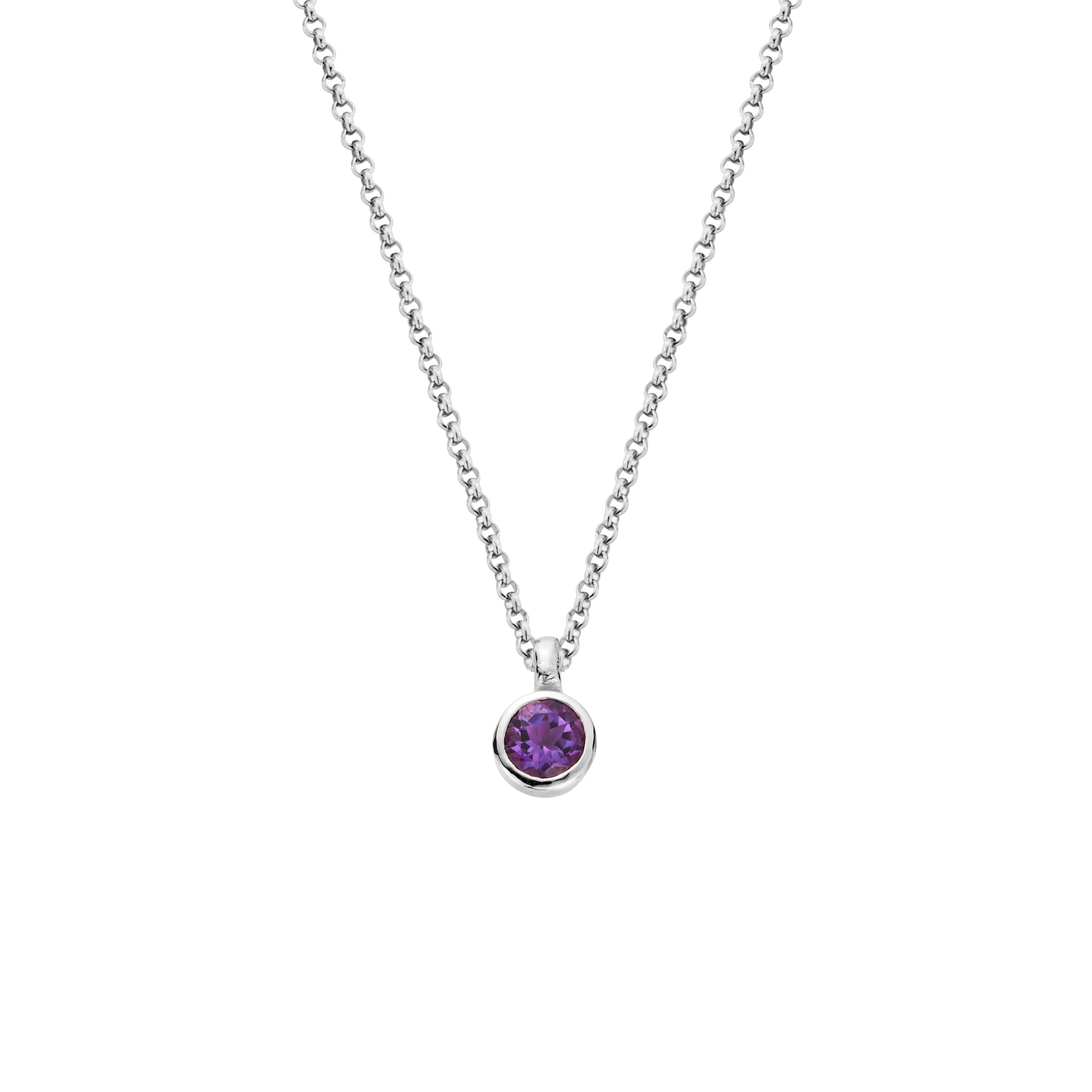 Silver Amethyst Baby Treasure Necklace