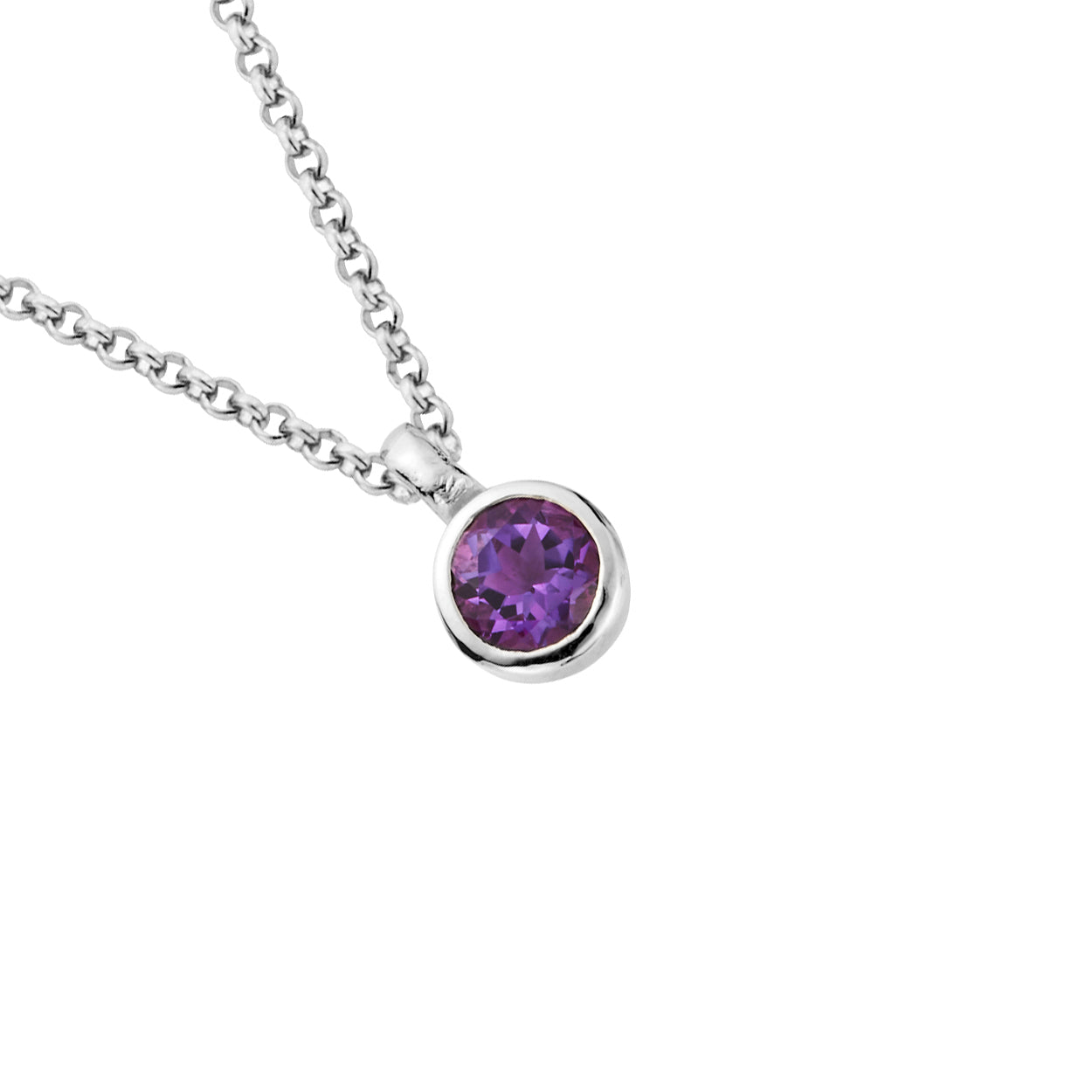 Silver Amethyst Baby Treasure Necklace