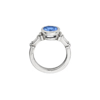 AARYANA White Gold Blue Sapphire & Diamond Ring