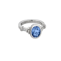 AARYANA White Gold Blue Sapphire & Diamond Ring