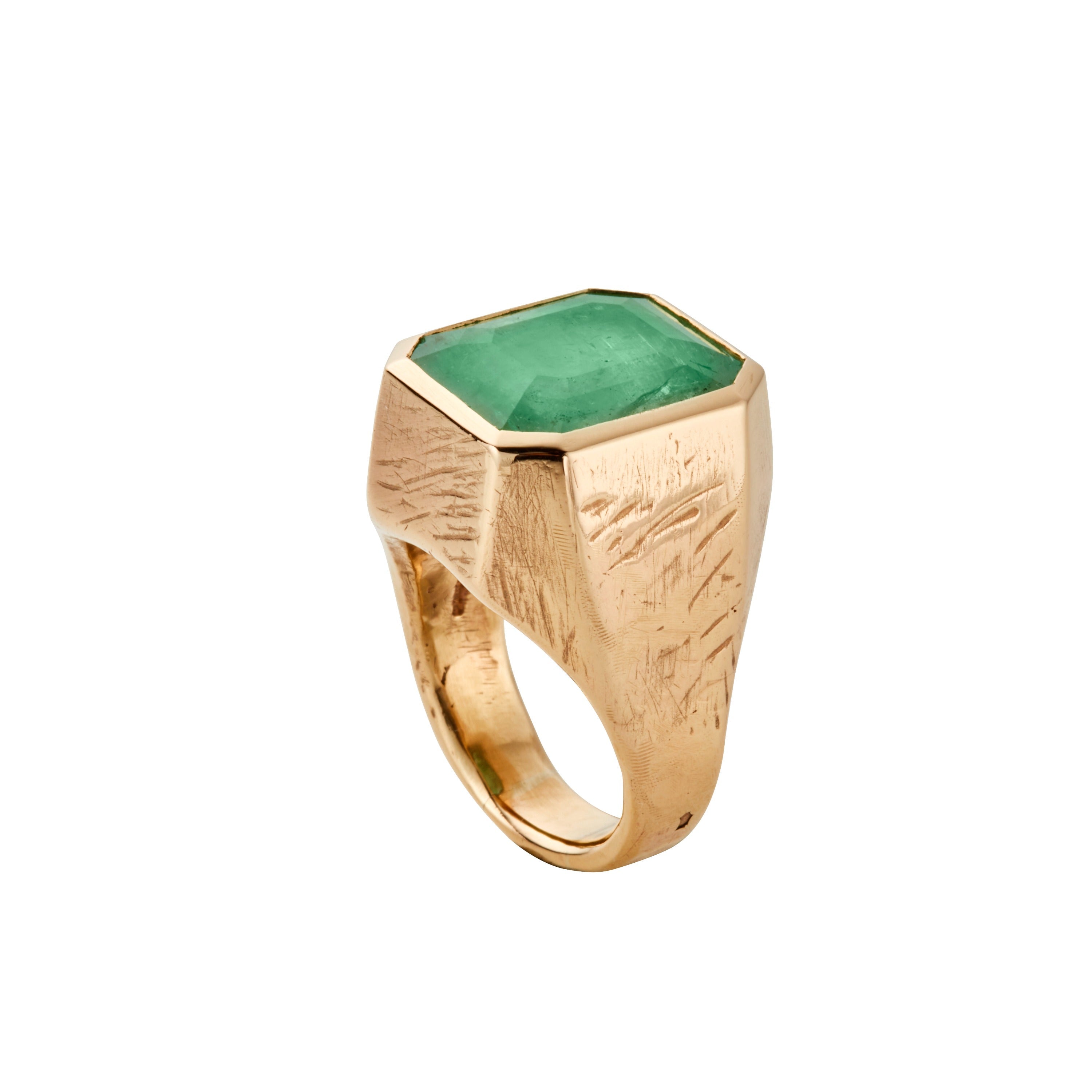 AUGUST Gold Emerald Ring