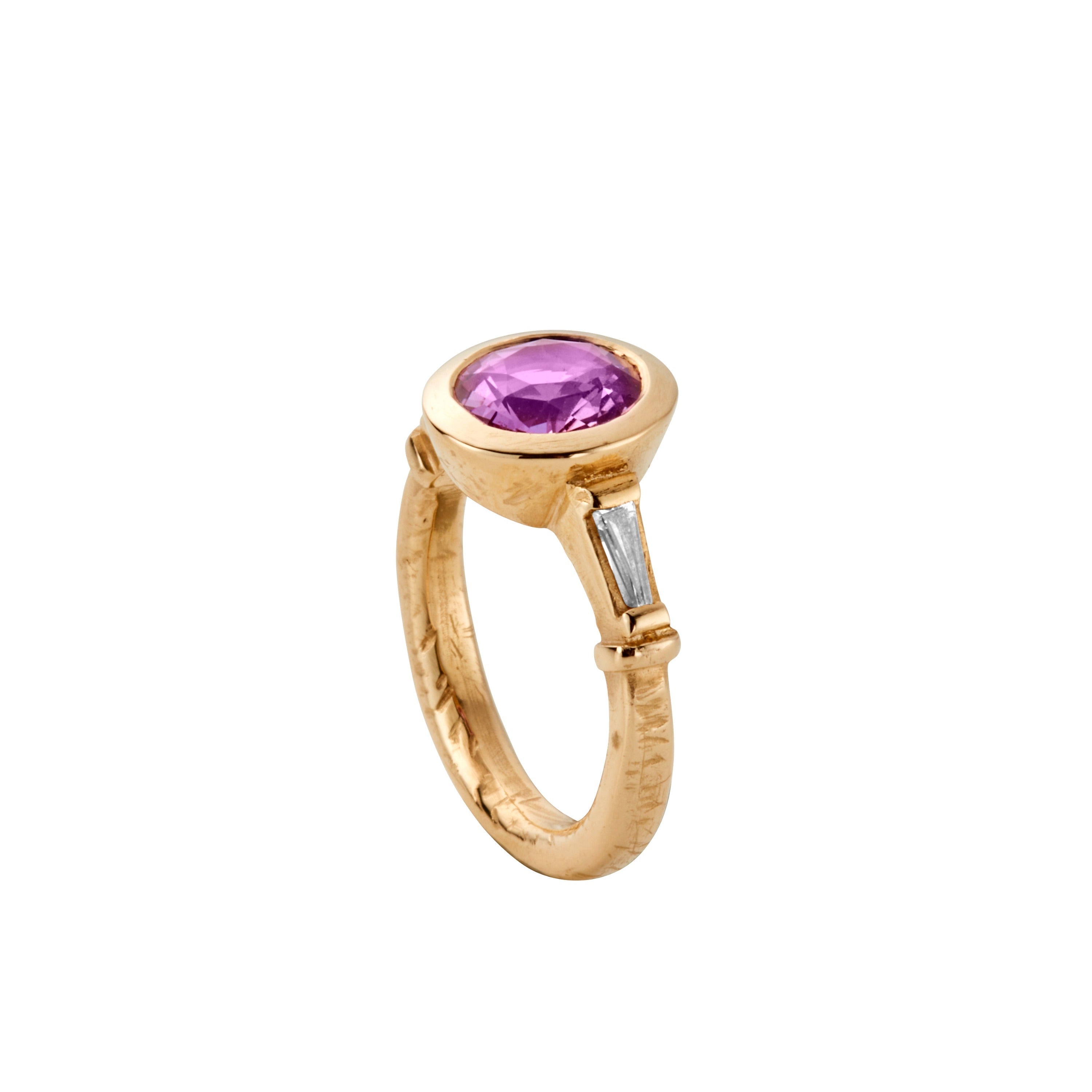 AZALEA Gold Pink Sapphire & Diamond Ring