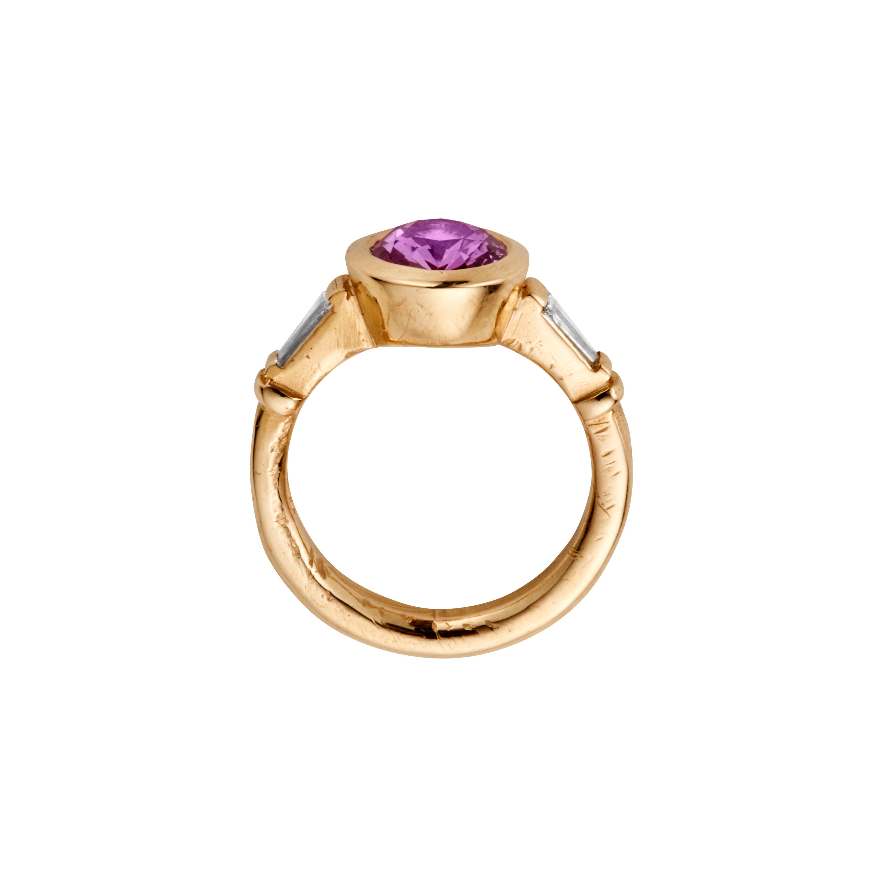 AZALEA Gold Pink Sapphire & Diamond Ring