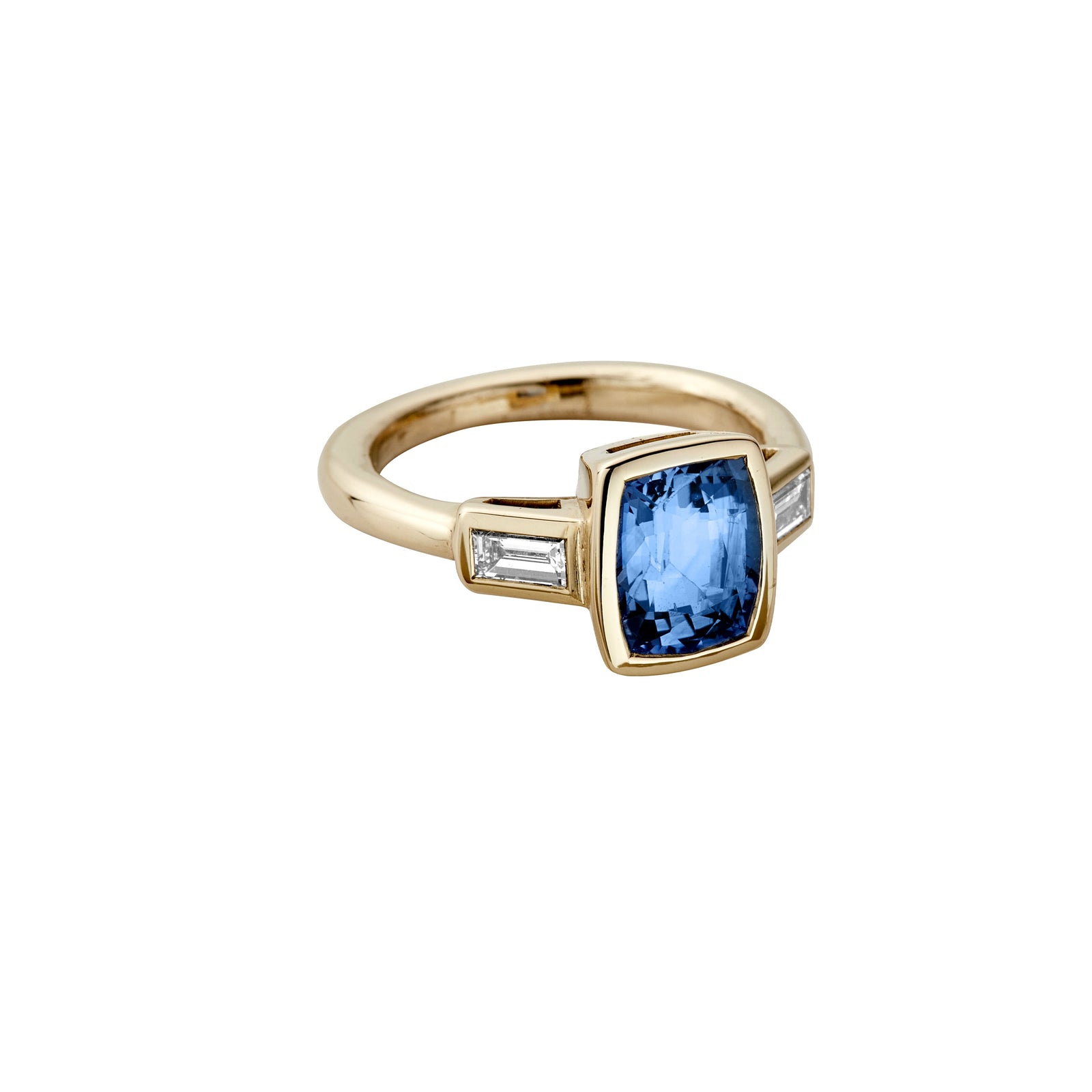 CORA Gold Blue Sapphire & Diamond Ring