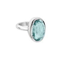 AARNA Silver Aquamarine Ring