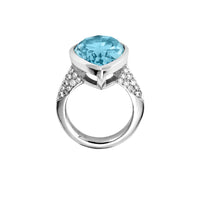 MARILYN White Gold Aquamarine & Diamond Ring