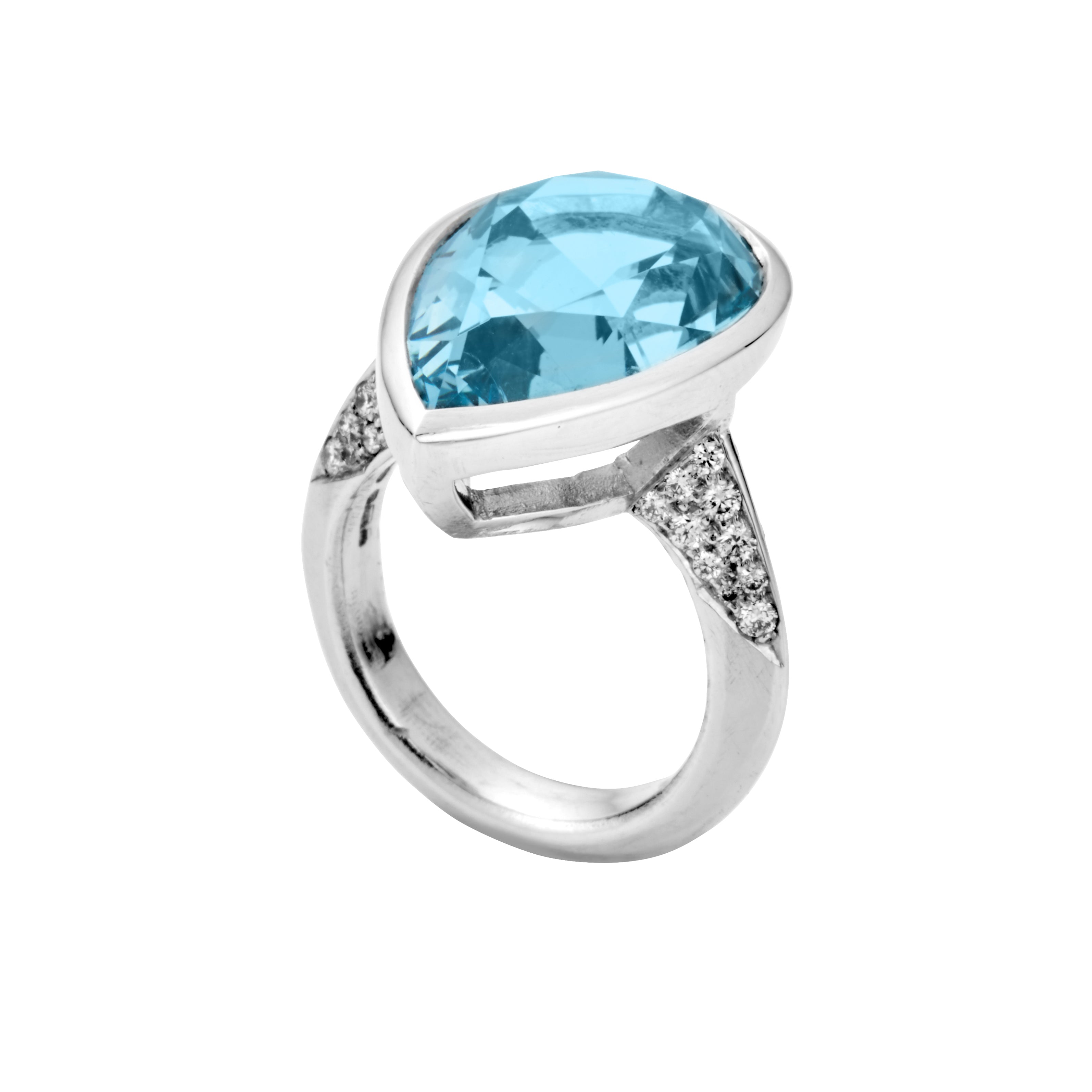 MARILYN White Gold Aquamarine & Diamond Ring