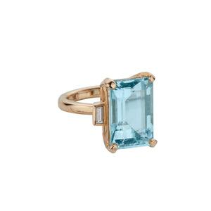 KAIRI Gold Aquamarine Ring