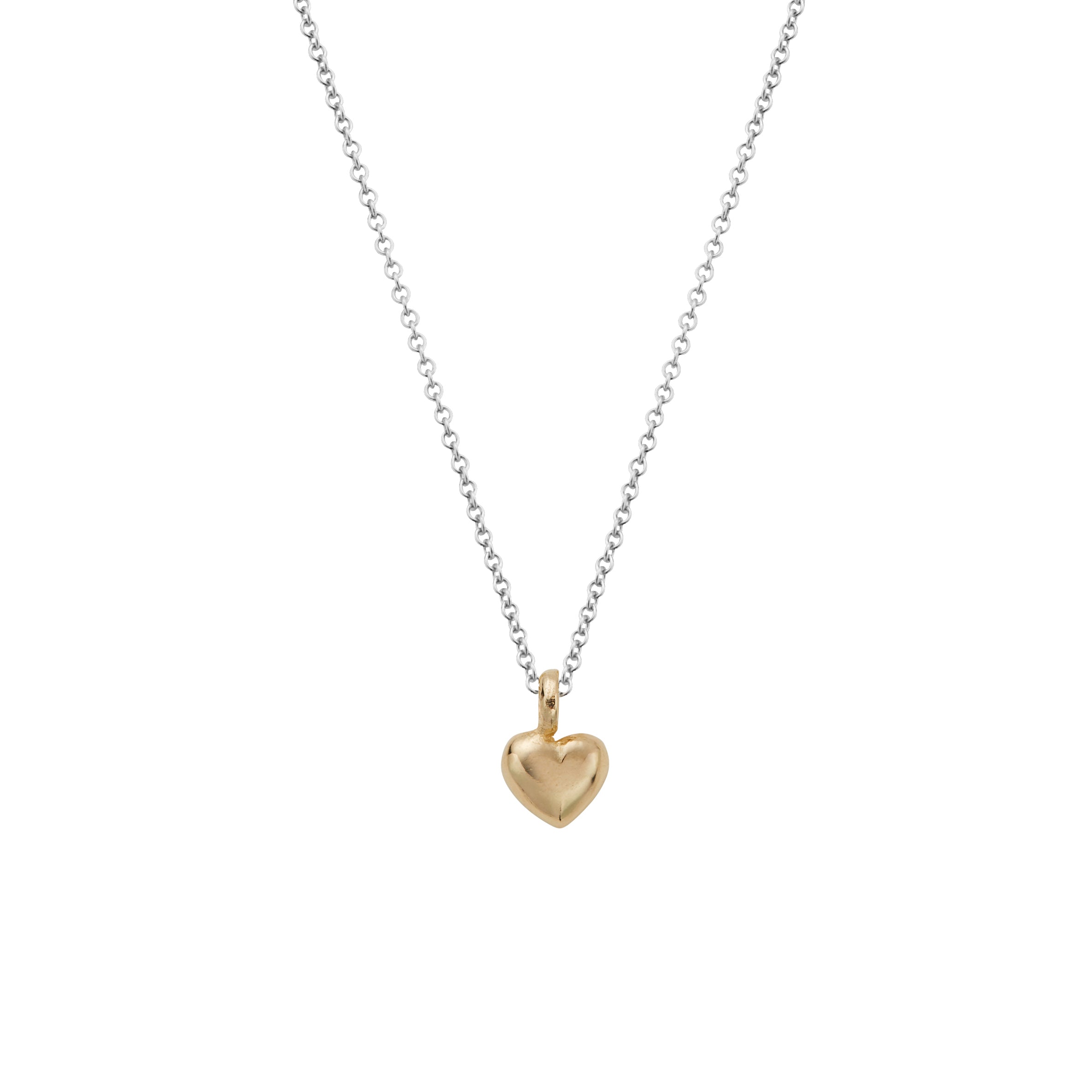Silver & Gold Think of Me Heart Necklaces