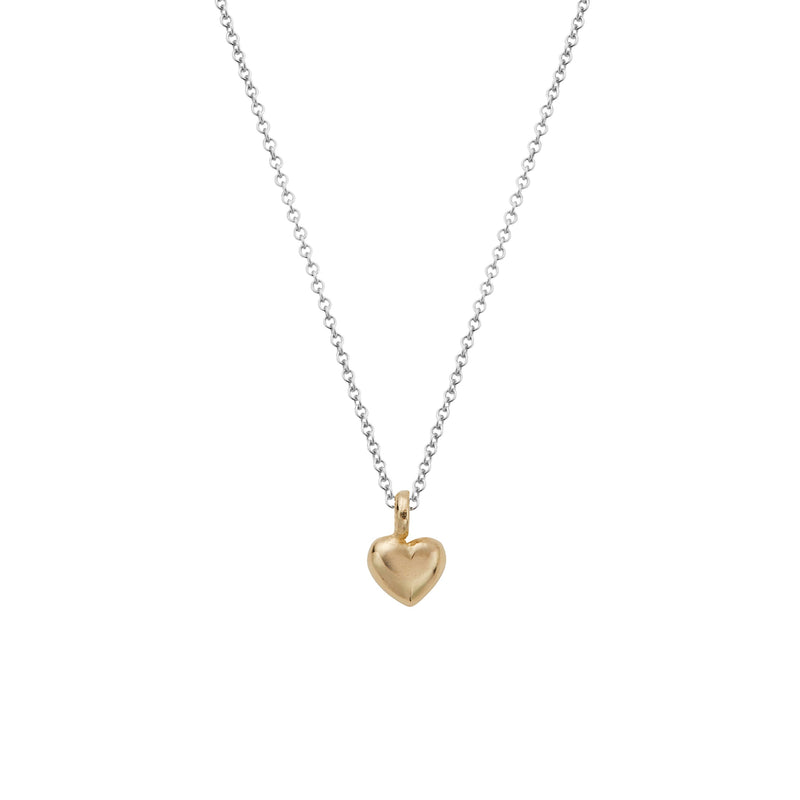 Silver & Gold Think of Me Heart Necklace Single