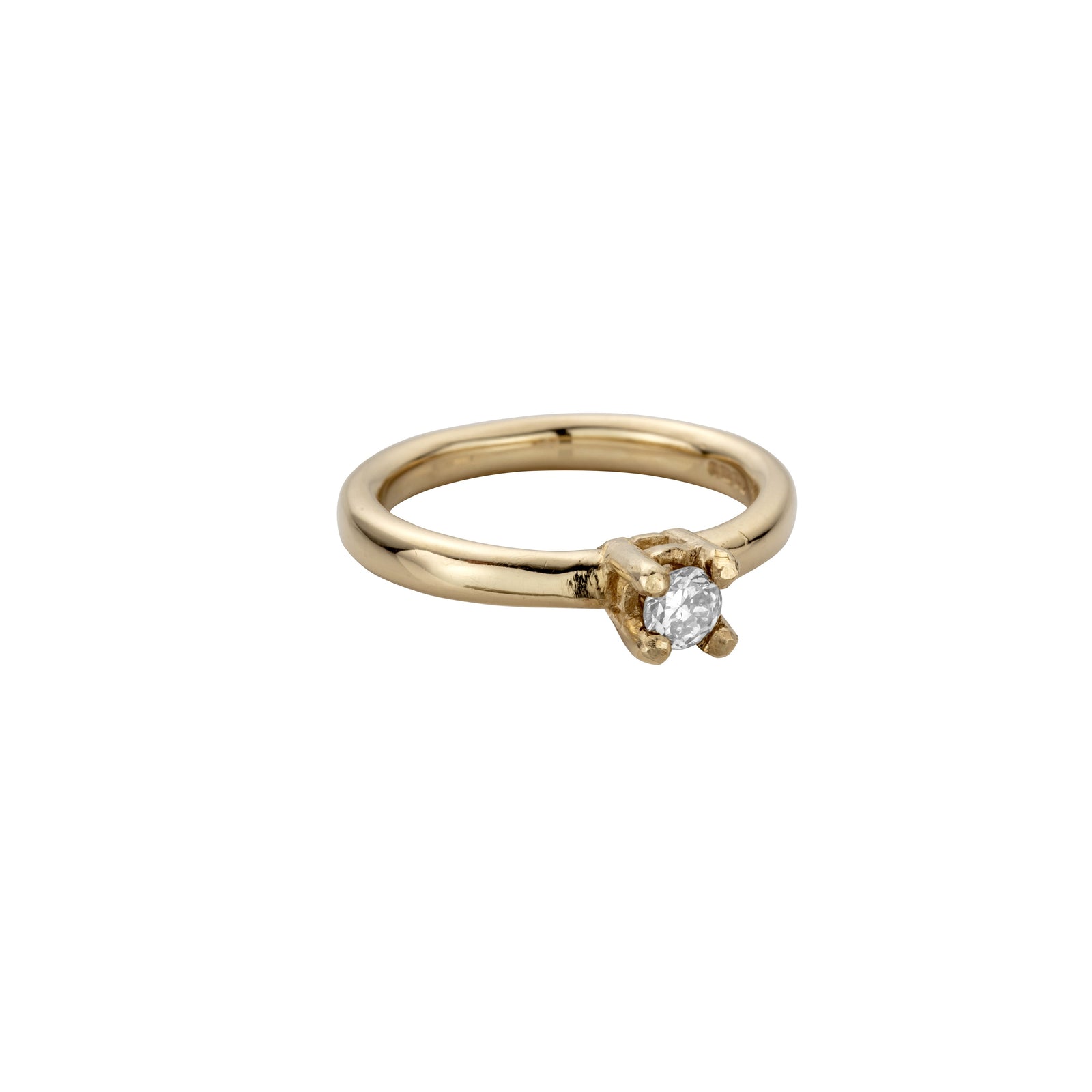Gold Diamond Claw Engagement Ring
