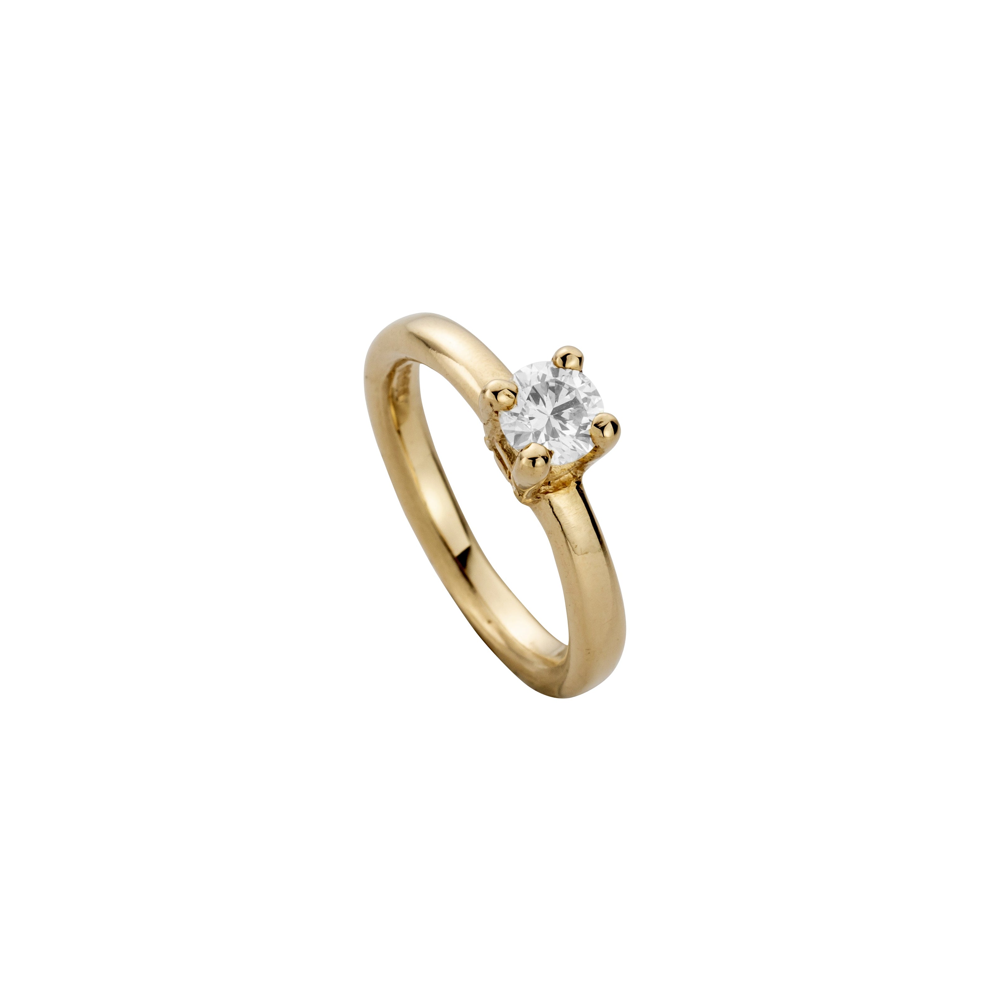 Gold Diamond Claw Engagement Ring