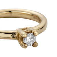 Gold Diamond Claw Engagement Ring