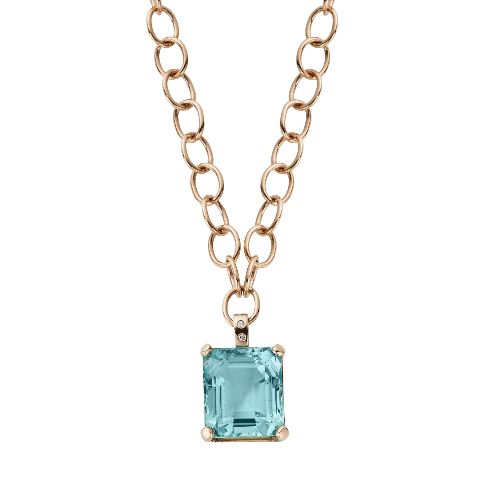 DEIA Gold Aquamarine & Diamond Necklace