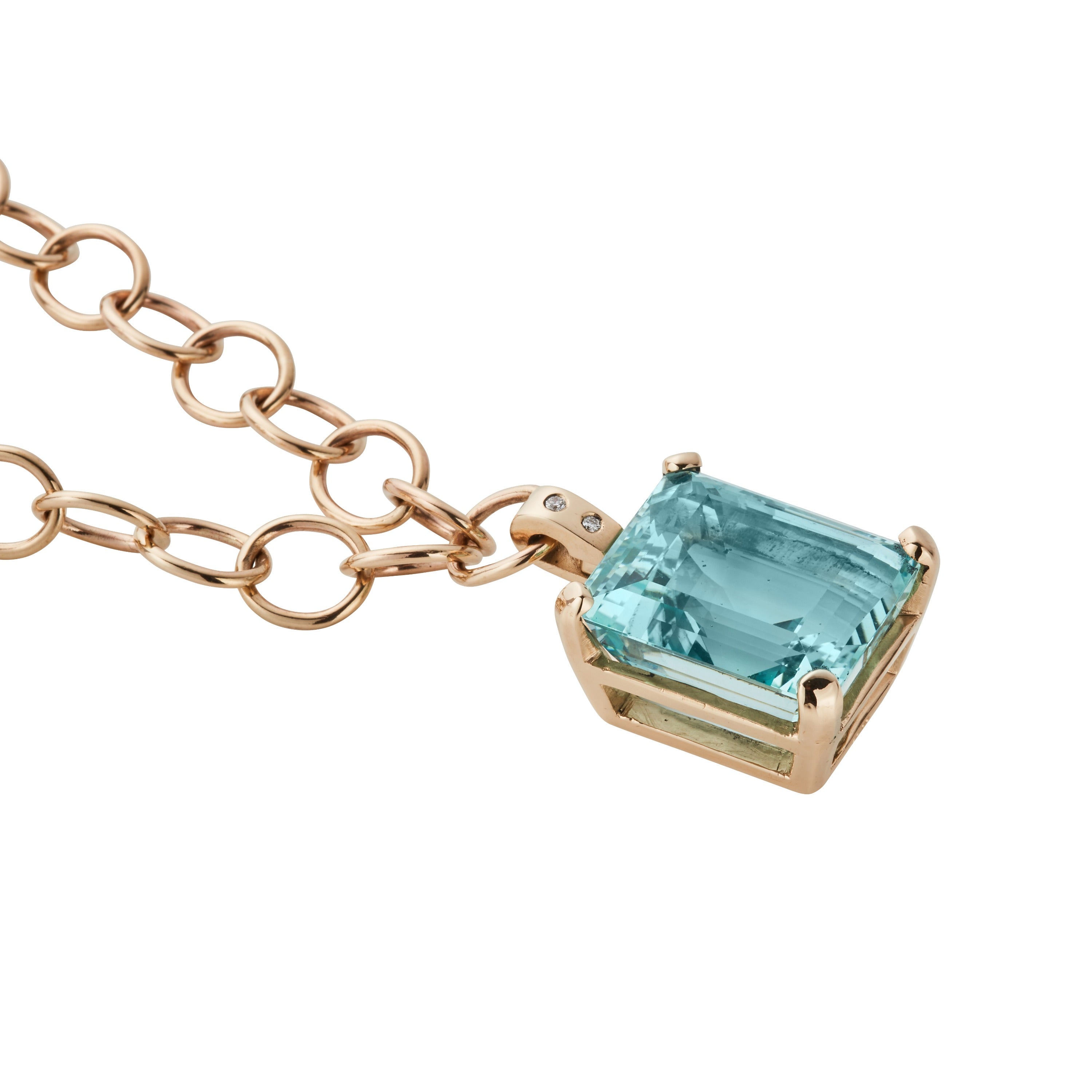 DEIA Gold Aquamarine & Diamond Necklace