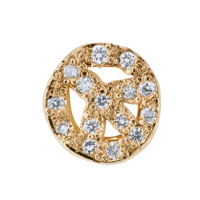 Gold Diamond Little Peace Ear Charm Set