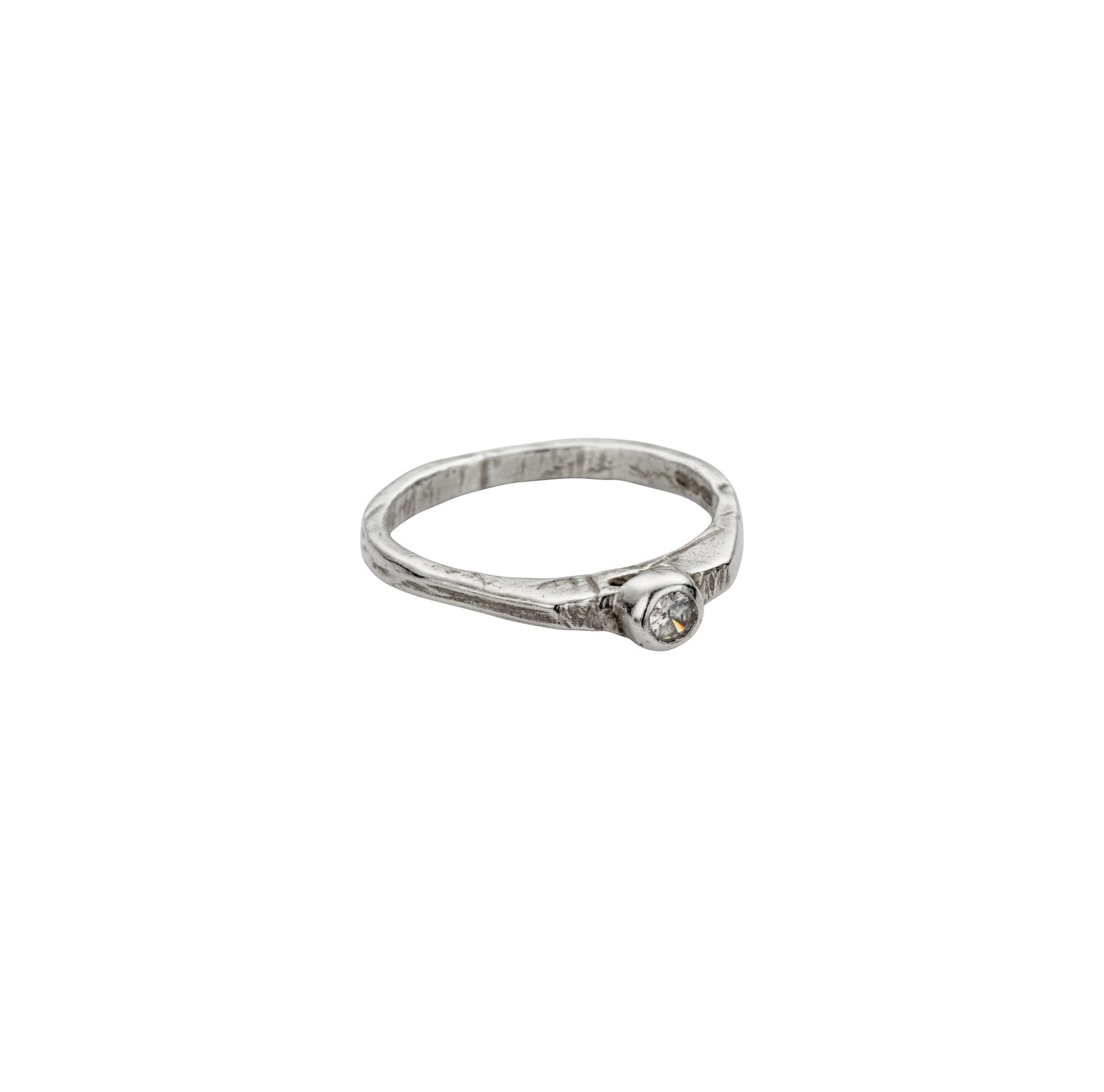 Silver Diamond Promise Ring