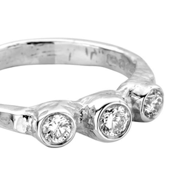 Silver Diamond Trinity Ring