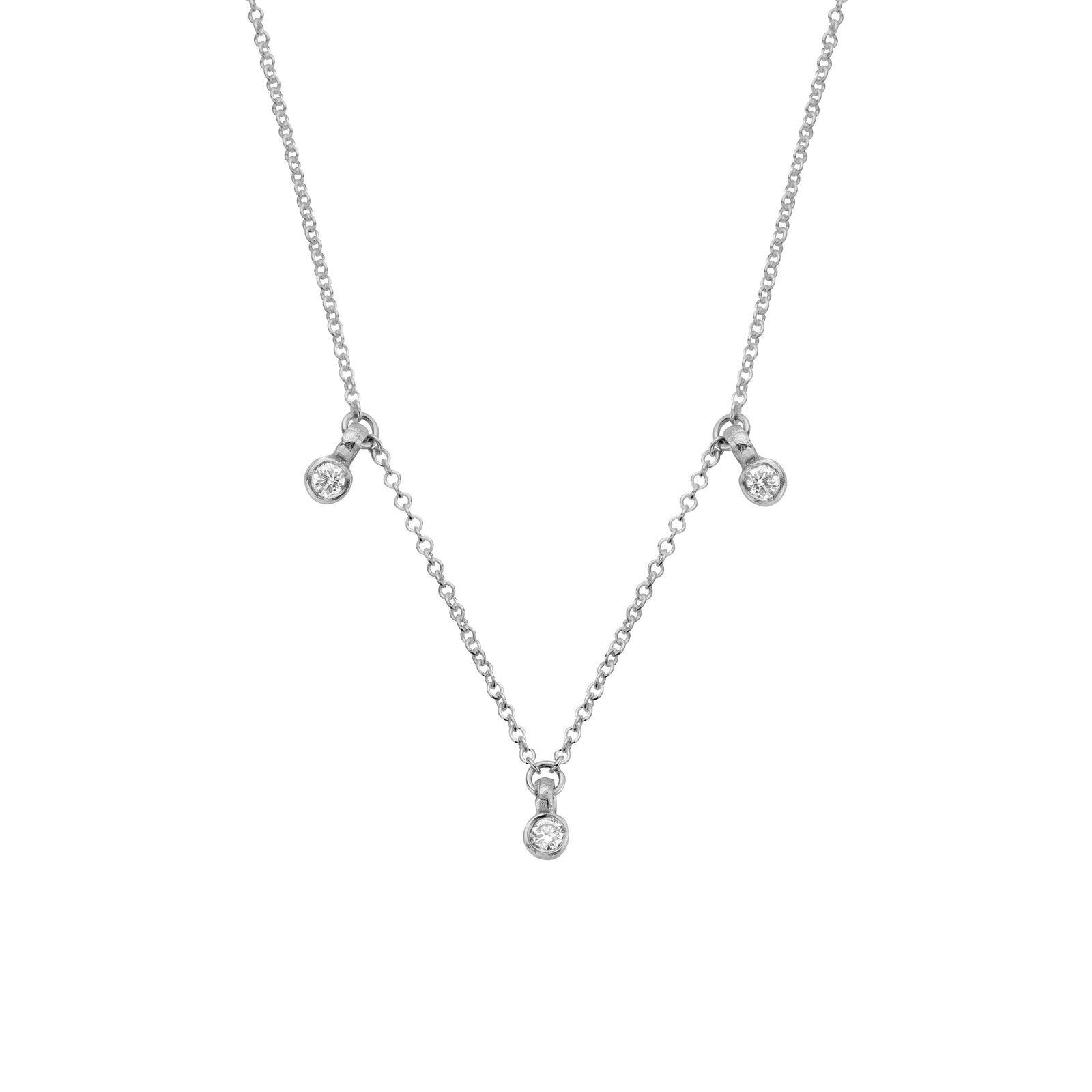 Silver Trio Diamond Necklace