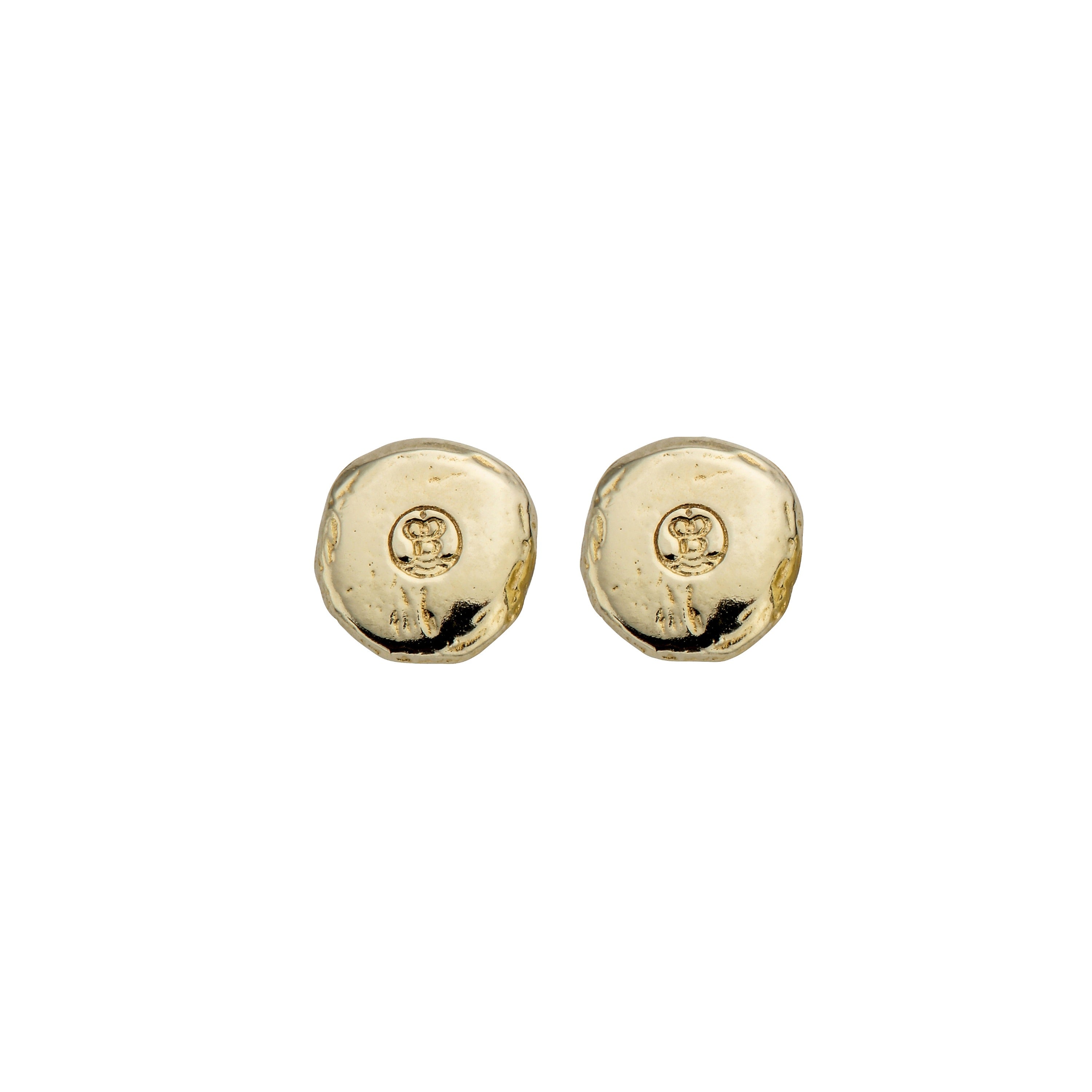 Gold Mini Moon Stud Earrings