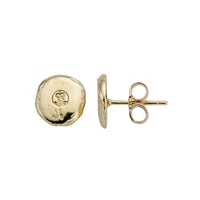 Gold Mini Moon Stud Earrings