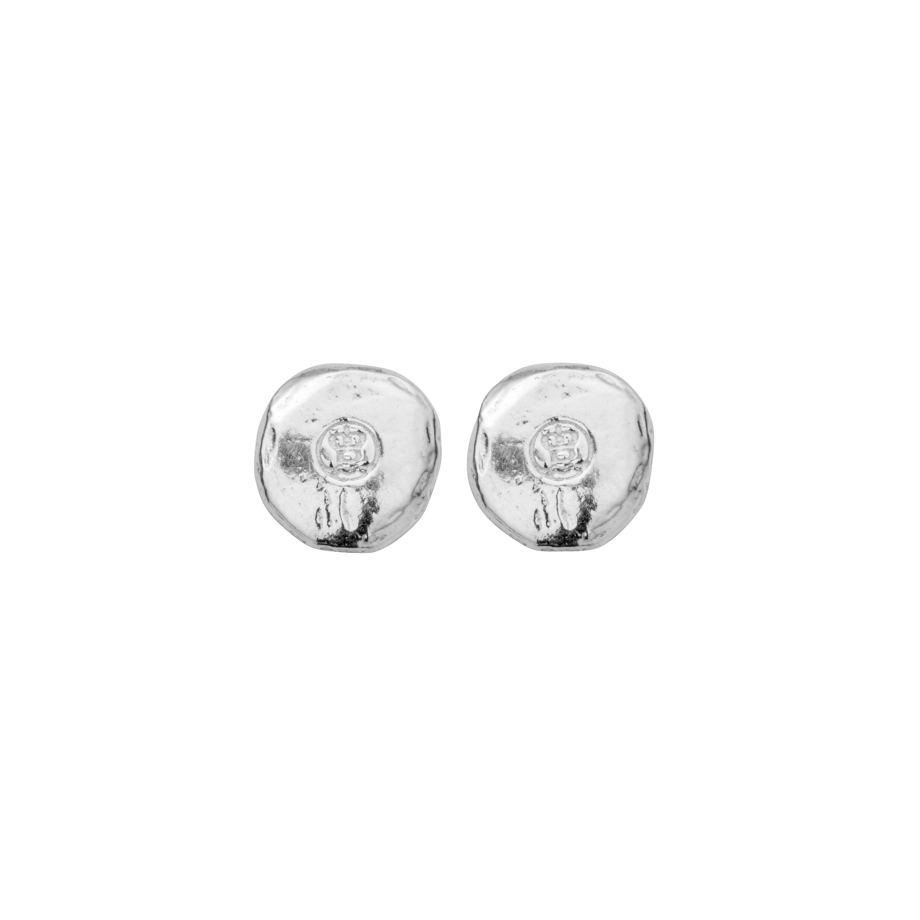 Silver Mini Moon Stud Earrings
