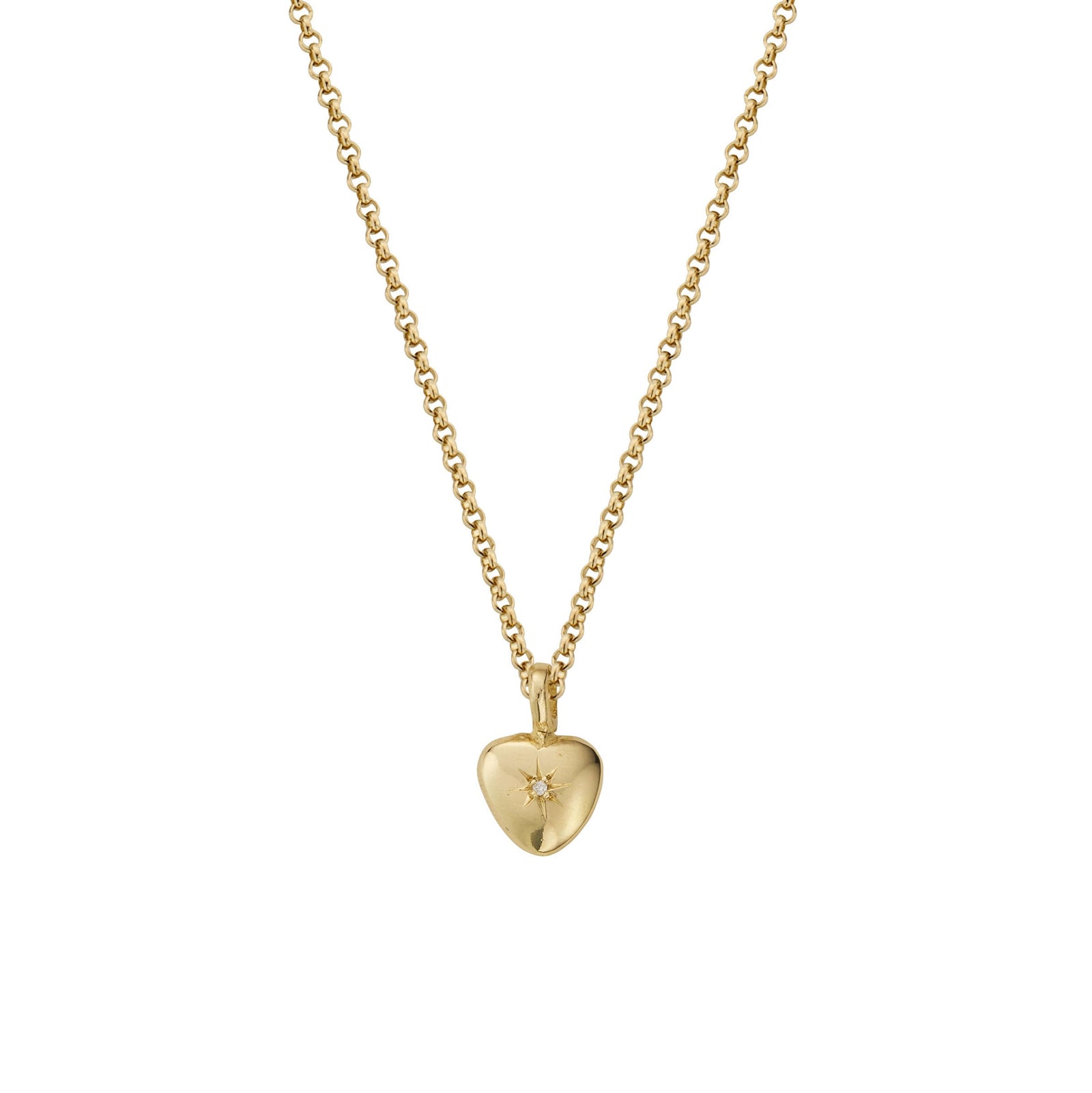 Gold Diamond Grateful Heart Necklace