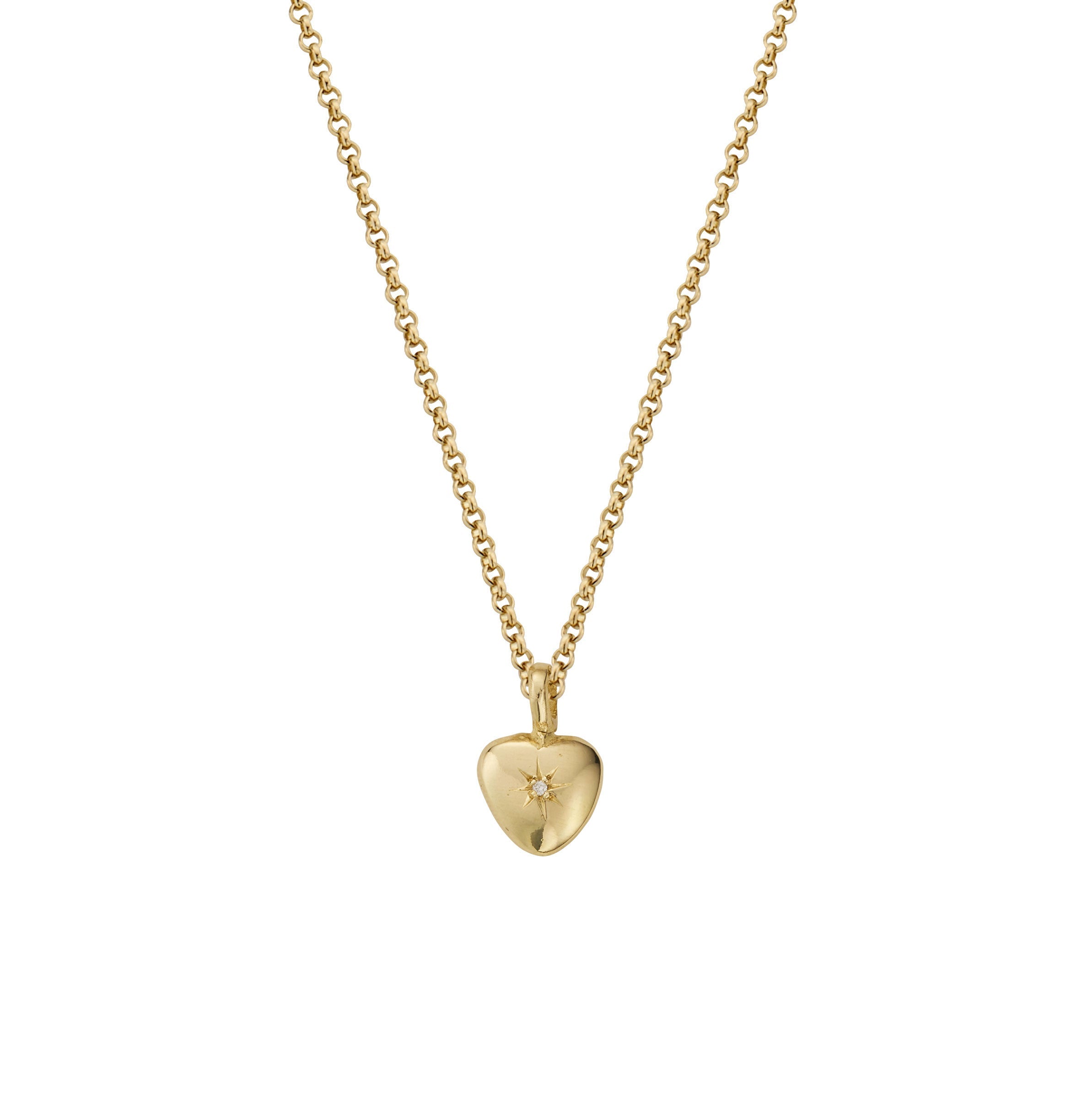 Gold Diamond Grateful Heart Necklace