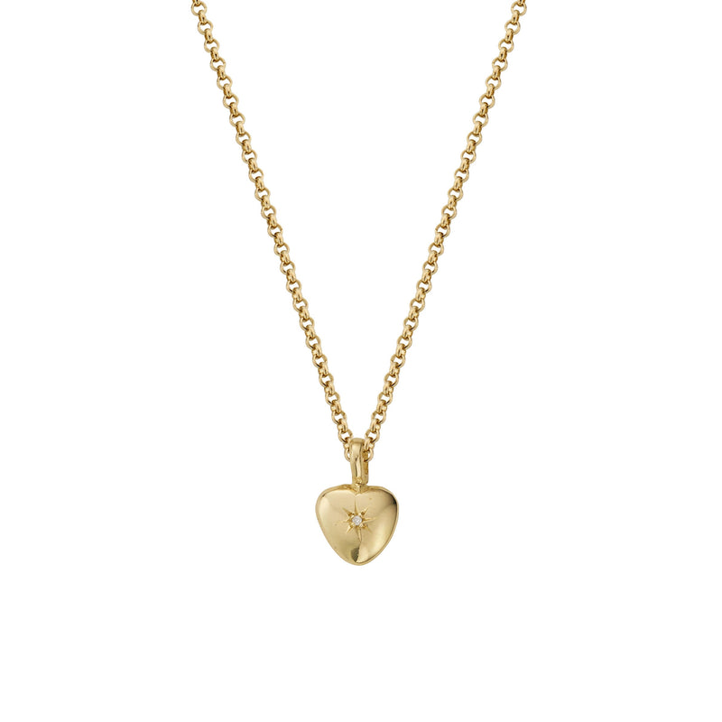 Gold Diamond Grateful Heart Necklace