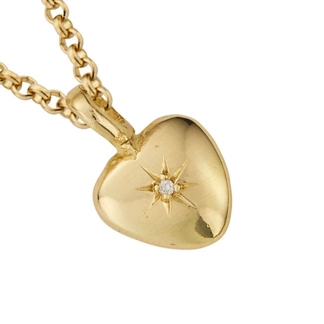 Gold Diamond Grateful Heart Necklace