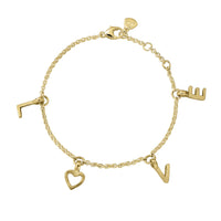 Gold Fixed Alphabet Chain Bracelet