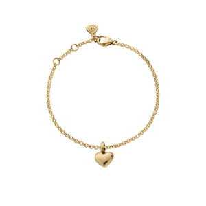 Gold Think of Me Heart Chain Bracelet Single