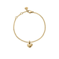 Gold Think of Me Heart Chain Bracelet Single