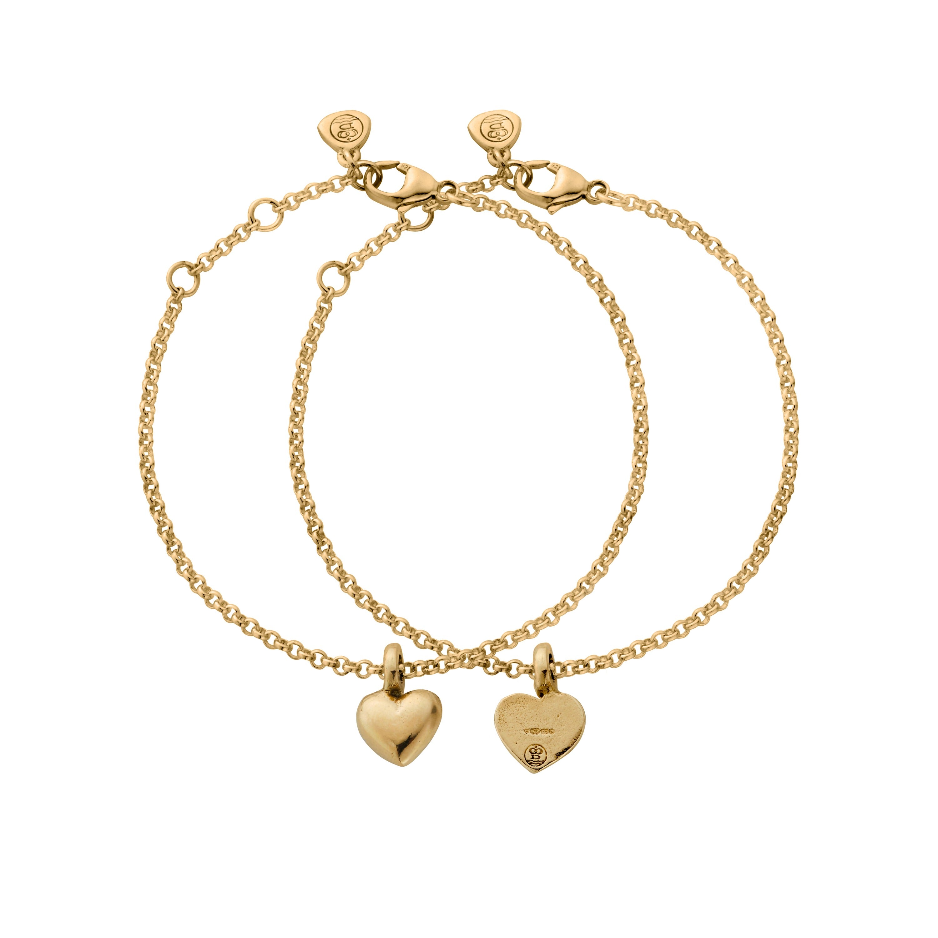 Gold Think of Me Heart Chain Bracelets