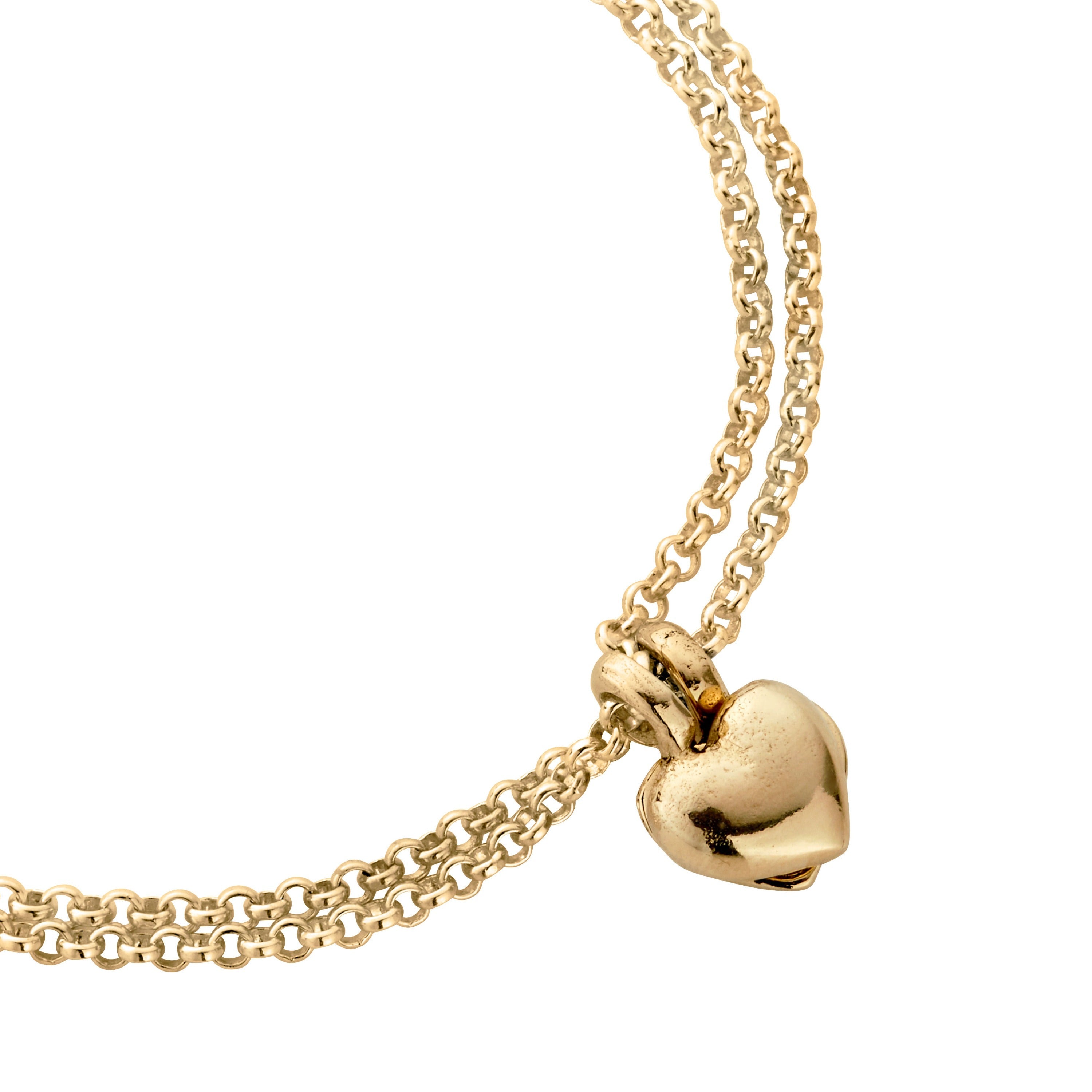 Gold Think of Me Heart Chain Bracelets