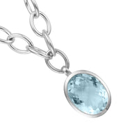 ELECTRA Silver Aquamarine Sylt Chain Necklace