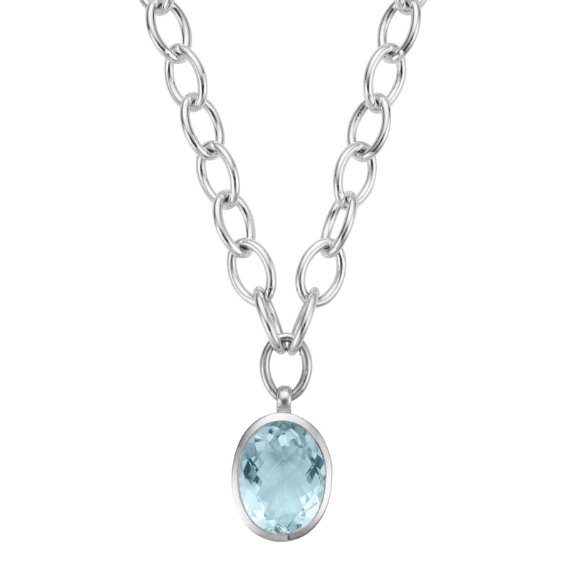 ELECTRA Silver Aquamarine Sylt Chain Necklace