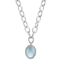 ELECTRA Silver Aquamarine Sylt Chain Necklace