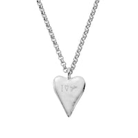 Silver Maxi Heart Necklace with Handwriting