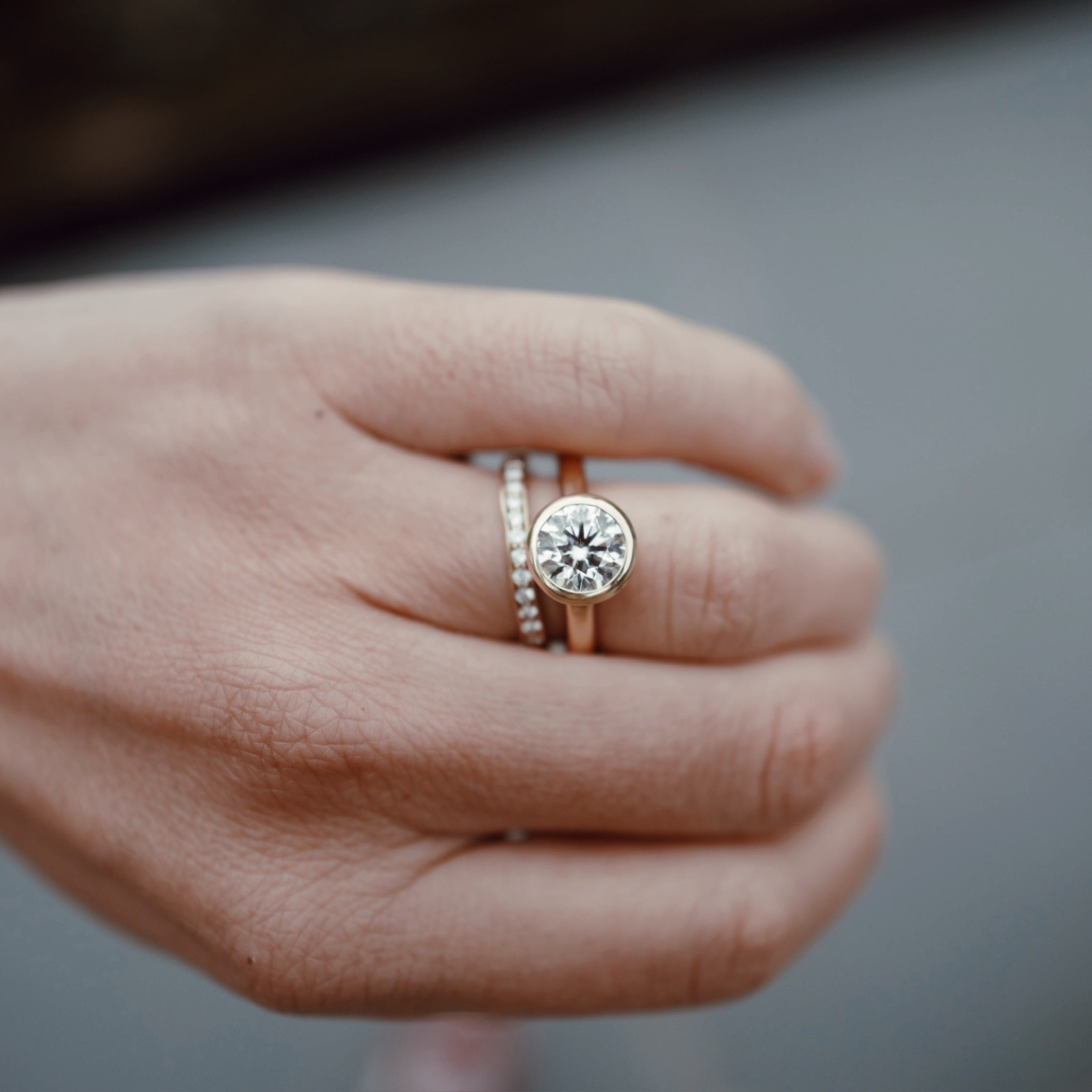 'The Eternity' 9ct Gold Round 2ct Lab Grown Diamond Bezel Engagement Ring