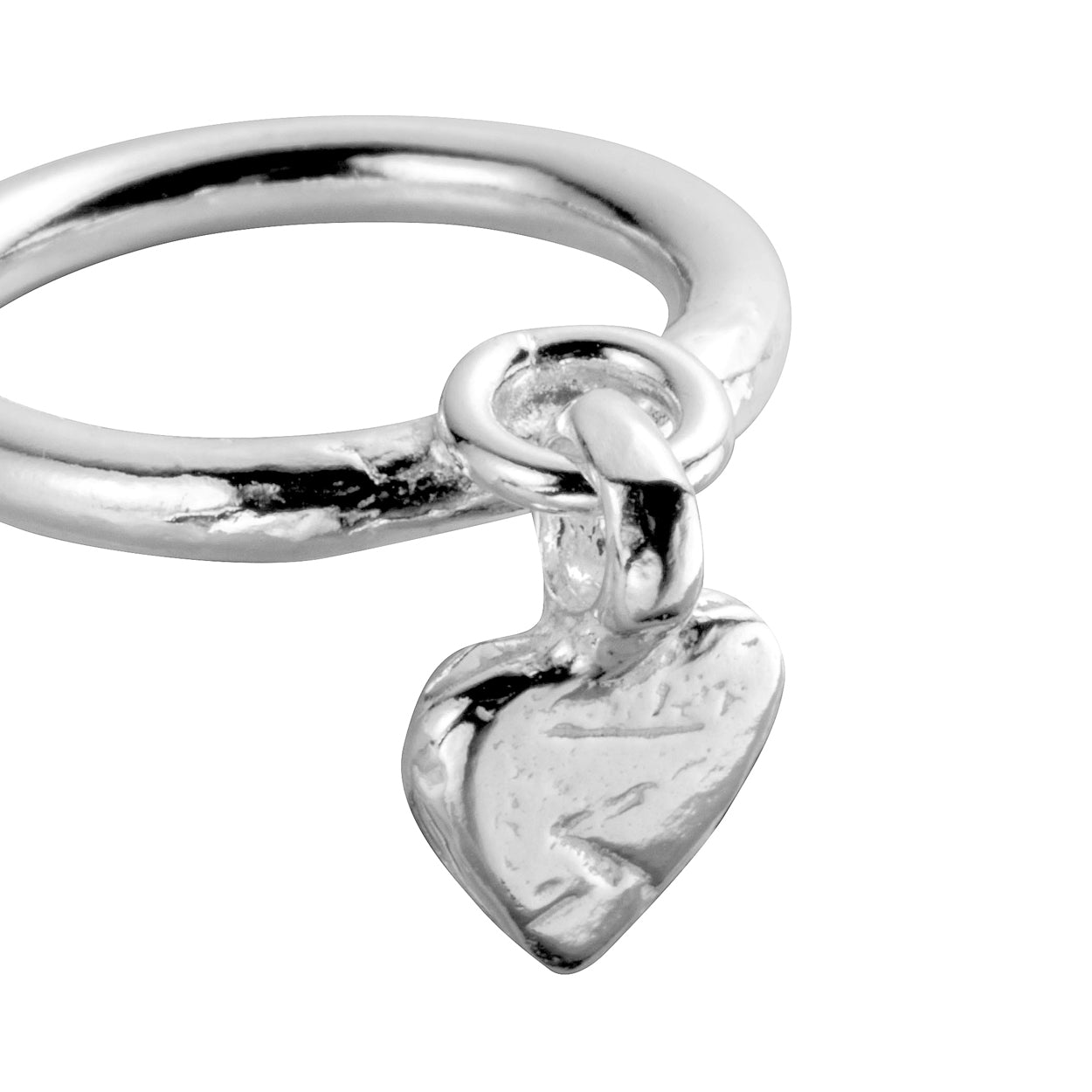 Silver Baby Heart Falling Ring