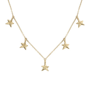 Gold Five Star Necklace