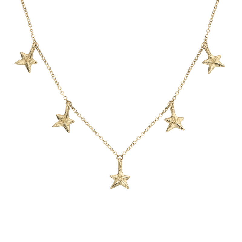 Gold Five Star Necklace