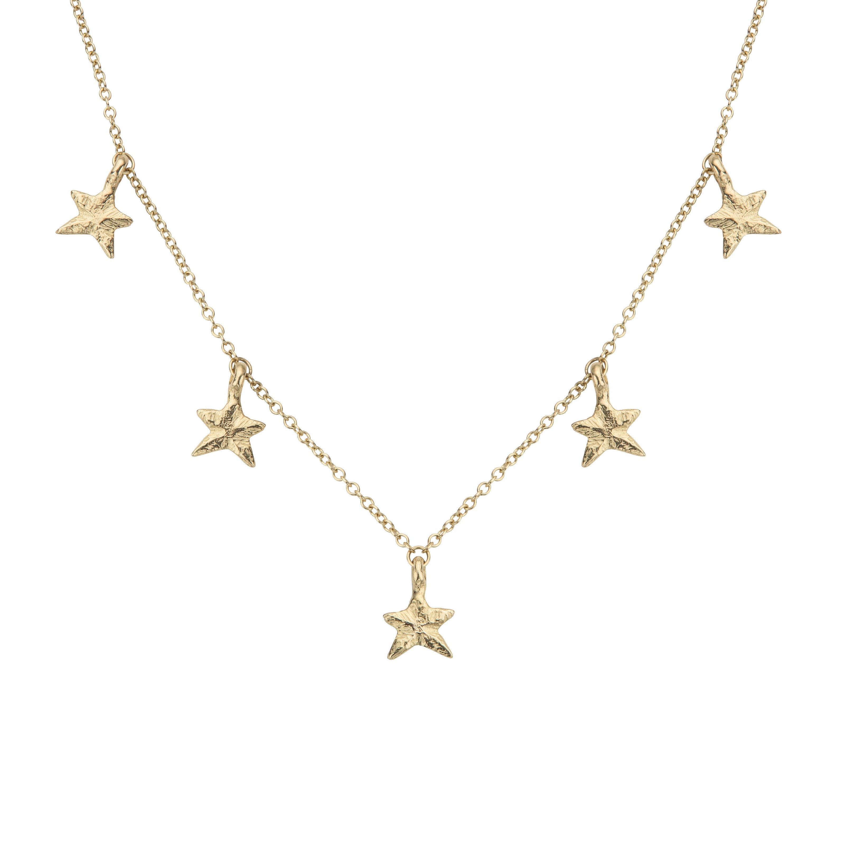 Gold Five Star Necklace